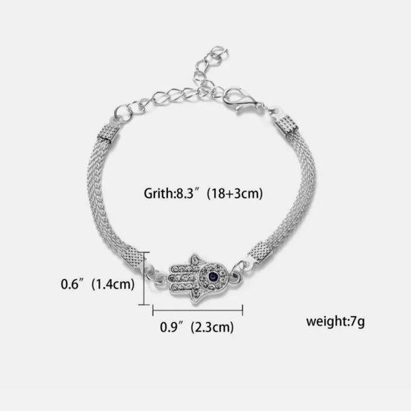 New Hamsa Hand Evil Eye Protection Bracelet. - Picture 2 of 2